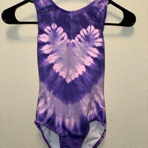 Purple Tie-Dye Heart Leotard